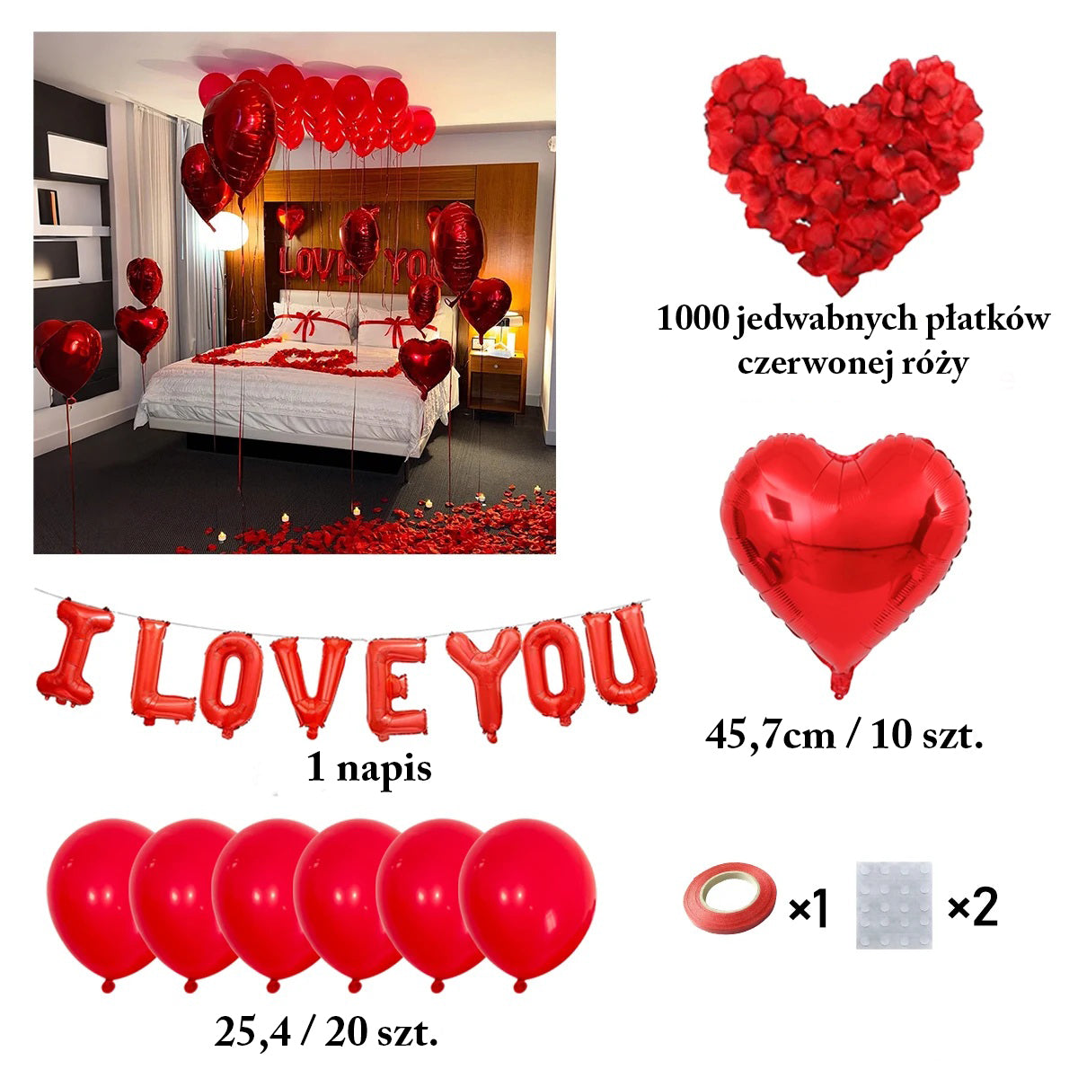Romantyczny Zestaw Balonów – Stwórz Niezapomnianą Atmosferę Miłości i Magii!
