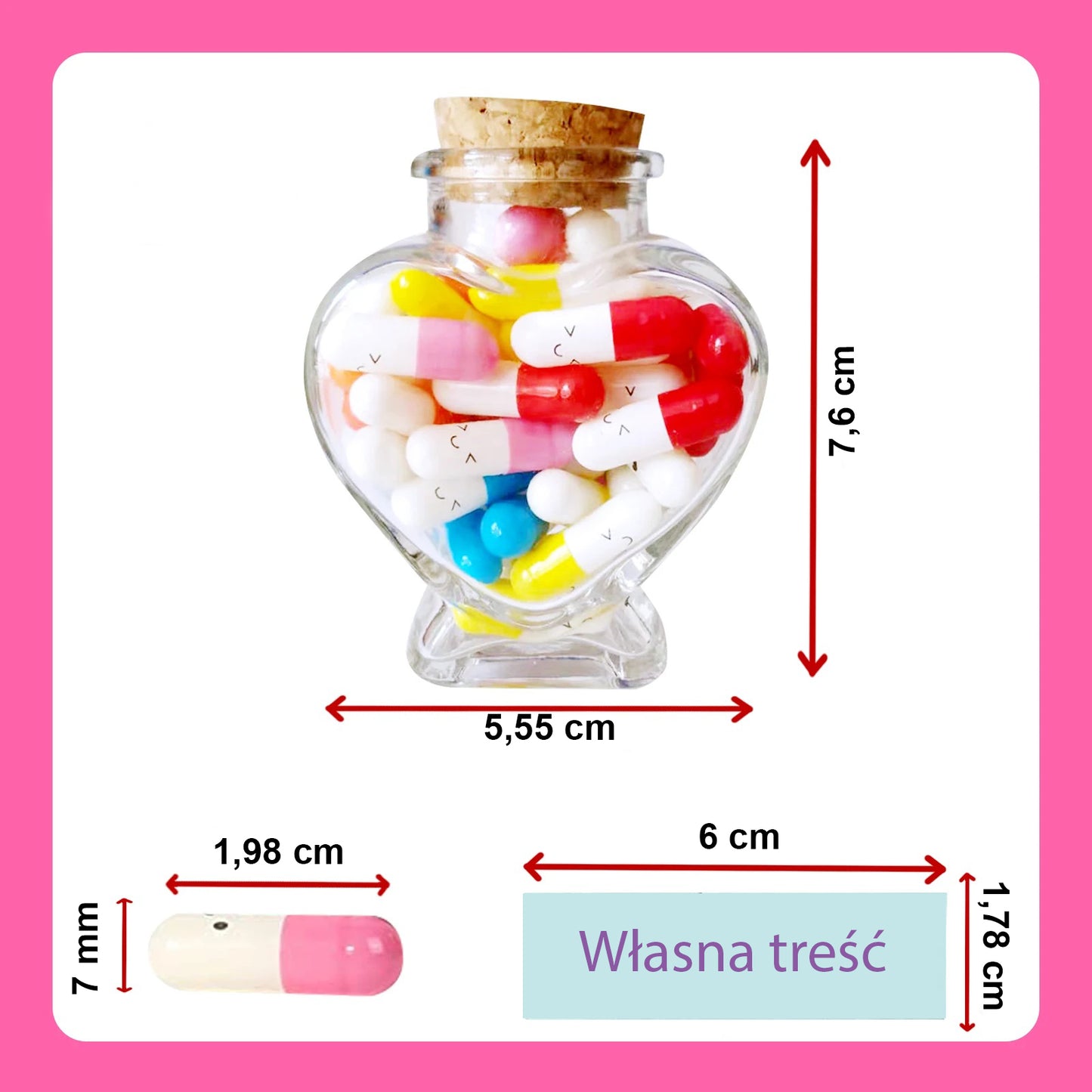 Butelka życzeń DIY – 52 kolorowe kapsułki z listami miłosnymi